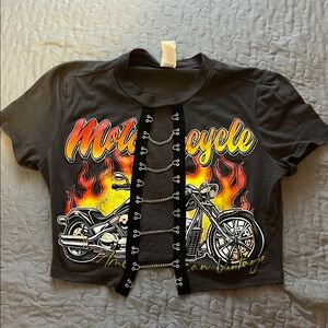 Windsor Kids Motorcycle Graphic Tee - Black and Orange